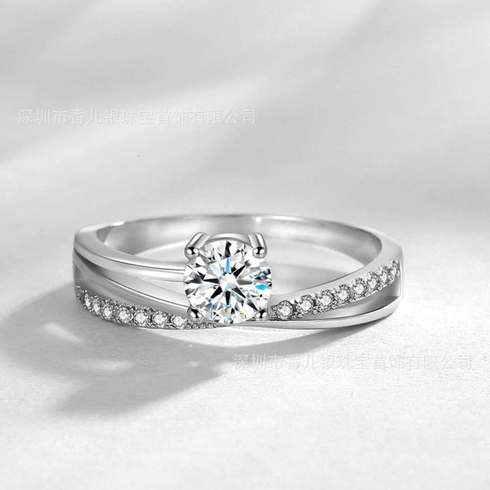 

Luxurys Designers Fashion Jz398 spring 45 points simulation ring slim line girl jewelry imitation Mosangshi diamond ring
