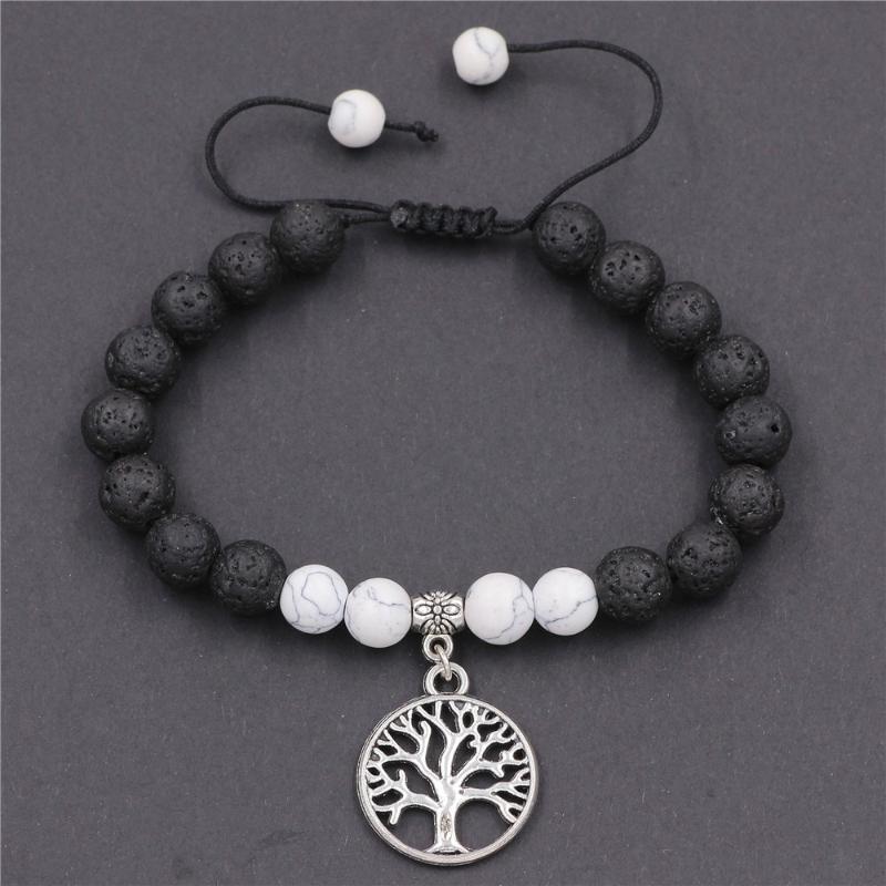 

4PCS/LOT Handmade Natural Stone Boho Yoga Bracelet & Bangle Tree of Life African Japser Braided Charm Bracelet Women Men Gift