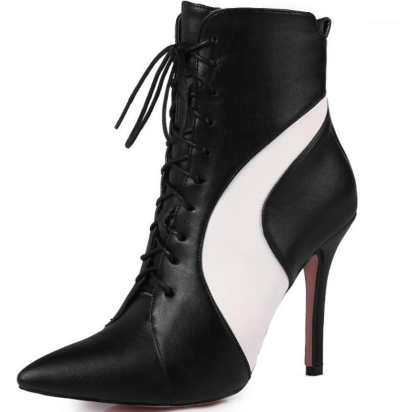 

Autumn and winter new fine and pointed front tether high heels boots,1, Black