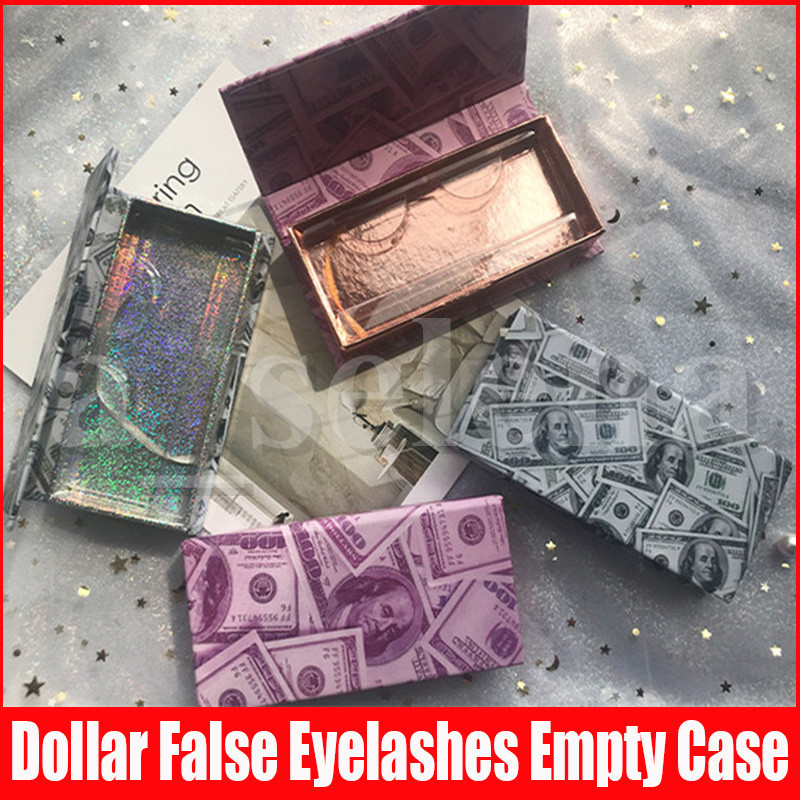 

Dollar Lash Box Money Empty Magnetic Lashes Case 3D Mink Eyelashes Boxes False Eyelashes Packaging Cases without Lashes