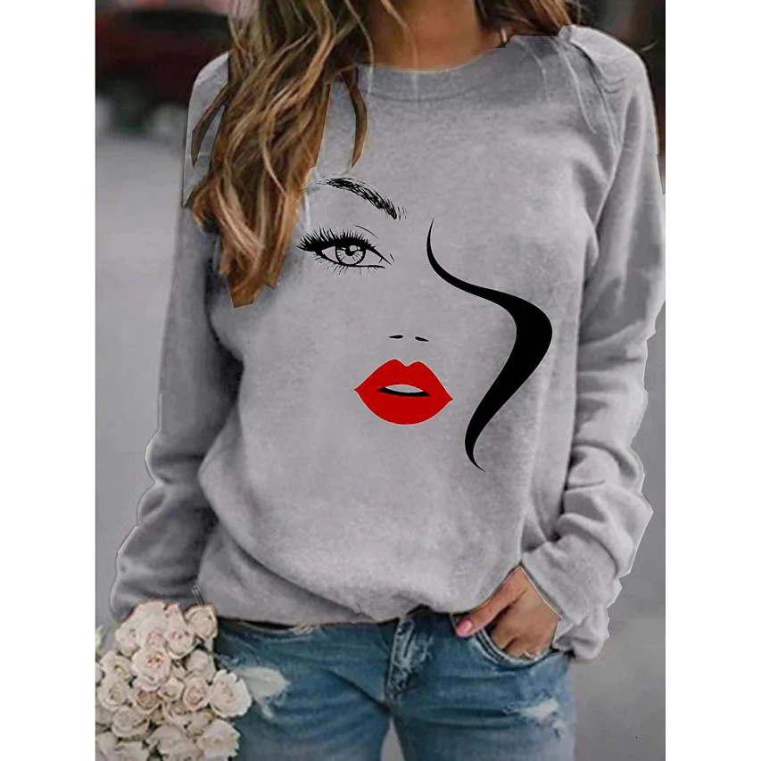 

2021 New Hoodies Sweatshirt Spring Picture Loosely Printed Sweater Vest Oversized Female Tops Bts HFSQ, Black