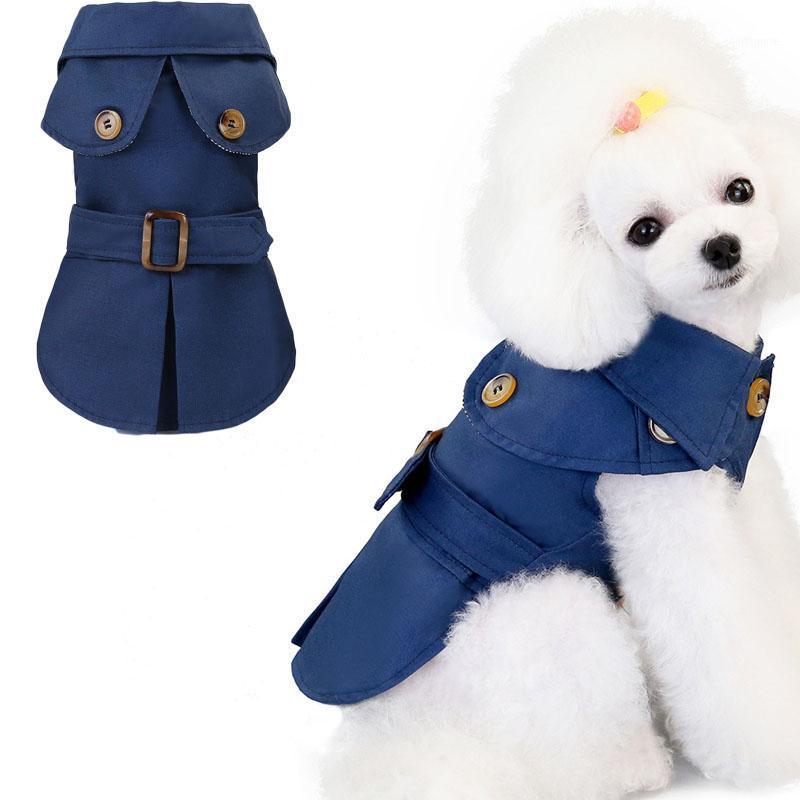 

3 Colors Pet Clothes Autumn Winter Blue Kahai Army Green Elegant Dog Coat Trench With Belt Decor Plaid Inner Cloth Pets Jacket L1, Gray
