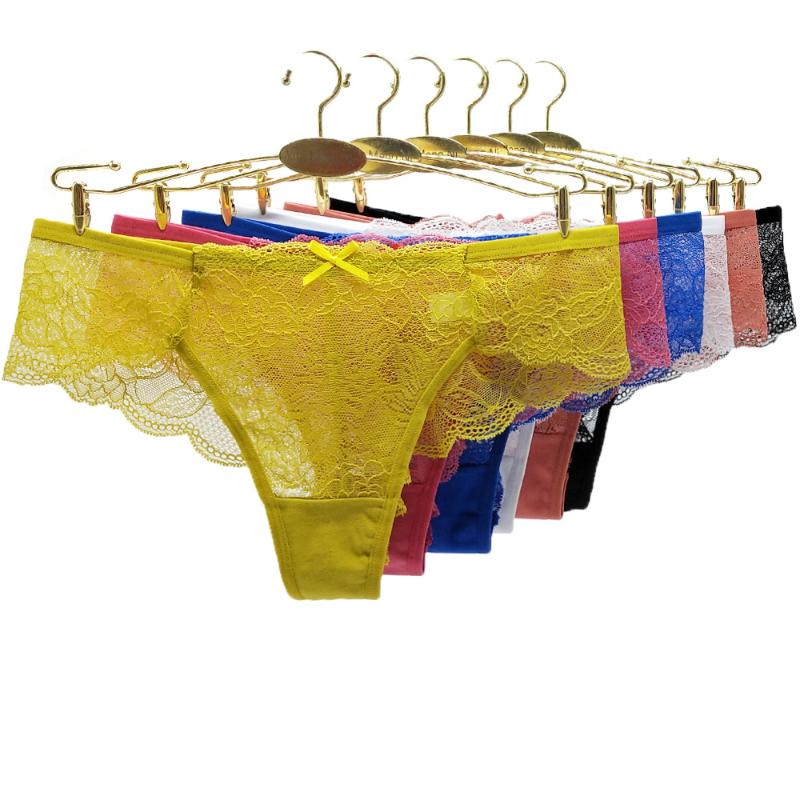 

3 Pcs/set Woman Lace Briefs Transparent Sexy Panties Female Underwear Hollow Out Cotton Crotch Girls Underpants Dropshipping, Mixed color 3pcs