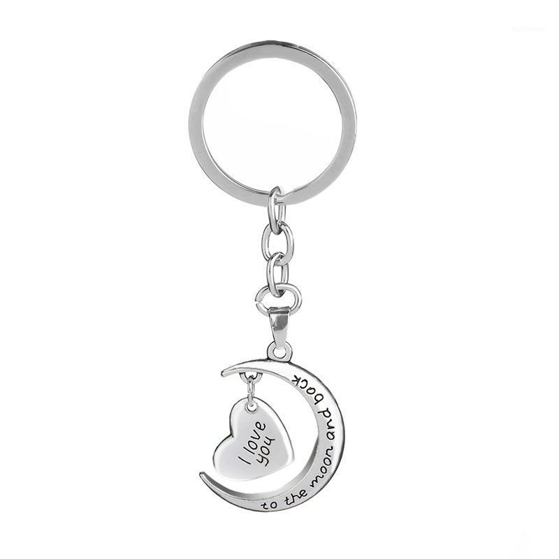 

Luyun Metal I Love You Moon Heart Keychain Couple Confession Gifts Creative Key Chain Girls Small Pendant1