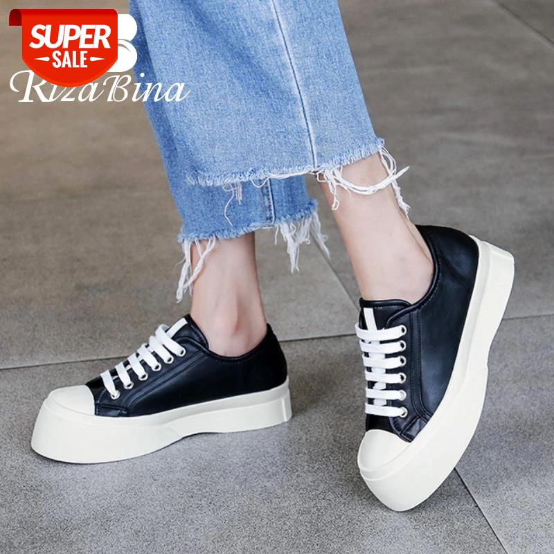 

RIZABINA 2021 New Women Shoes Flats Round Toe Cross Strap Casual Shoes Ladies Footwear Spring Summer Size 35-40 #701O, Brown