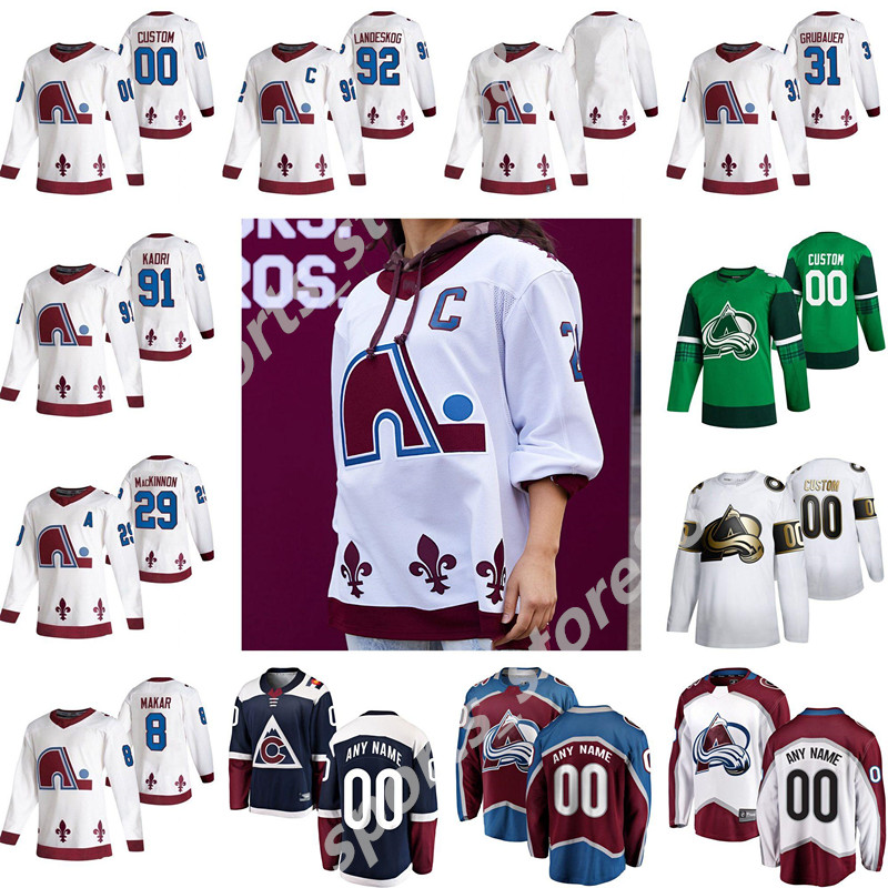 

Colorado Avalanche 2021 Reverse Retro Hockey Jerseys 29 Nathan MacKinnon 8 Cale Makar 96 Mikko Rantanen 92 Gabriel Landeskog 19 Joe Sakic, Colour 16