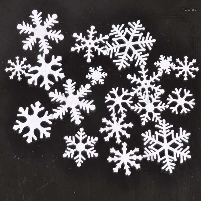 

100pcs/lot Polyester Felt Christmas Snowflake Patch Applique Scrapbooking Craft Sticker Non-woven Patch DIY CP21641