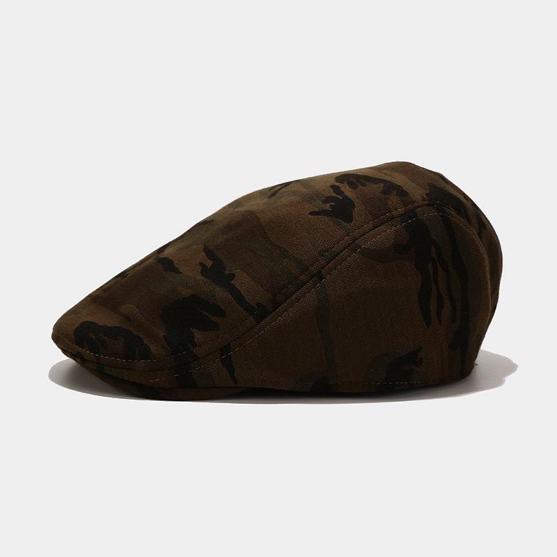 

Ldslyjr 2020 Camouflage Print Newsboy Caps Cotton Flat Peaked Cap Men and Women Painter Beret Hats 14, Green