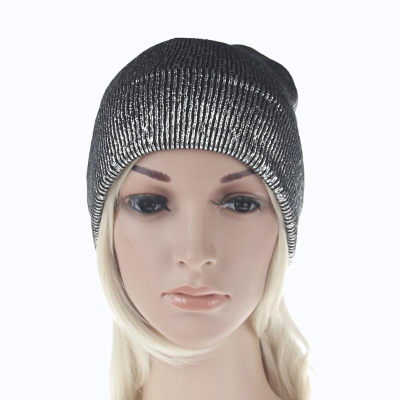 

Ubetoku Fashion Women's autumn winter golden silvery hat knitted outdoor warm caps(mm17, Purple