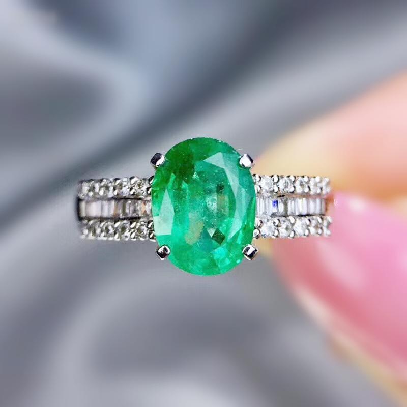 

Cluster Rings Natural Real Green Emerald Ring Per Jewelry 5*6mm 0.7ct Gemstone 925 Sterling Silver Fine Handmade J210732, Golden;silver