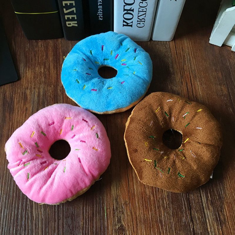 

Dog Toys Dog Doughnut Plush Chews Squeaky Plush Dog Toy 3 Designs Optional DHL