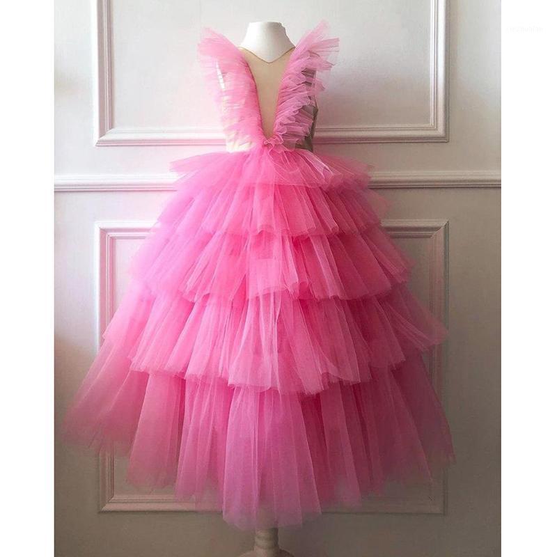 

Pink Ruffles little flower girls dresses for weddings Baby Party children images Dress kids Photoshoot baby shower1, Picture color
