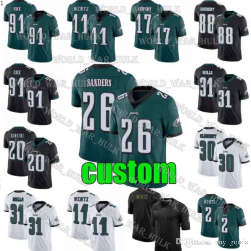 

Philadelphia Eagle Jersey 11 Carson Wentz 13 Travis Fulgham Custom 24 Darius Slay 26 Miles Sanders Cox 86 Zach Ertz Football Jerseys, Black;red