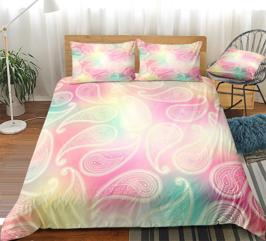 

Paisley Bedding Set Bohemia Duvet Cover Set Colorful Flowers Pattern Bed Linen Girls Home Textile Rainbow Floral Bedclothes1, 01