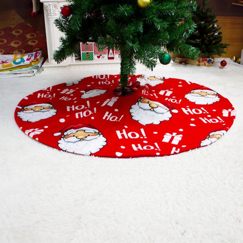 

115cm Christmas Tree Skirt Santa Claus Elk Round Carpet Christmas Tree Decoration Home Floor Mat Festive Party Floor Decor Mat S
