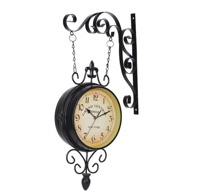 

Nordic Double Faced Wall Clock Retro Metal Black Silent Iron Shabby Chic Wall Watches Home Decor Duvar Saati Gift Ideas FZ710