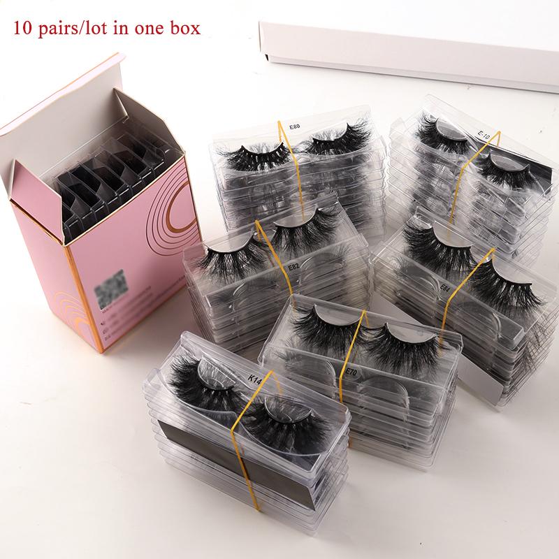 

Wholesale 10 Pairs No Box Mink Eyelashes Fluffy Dramatic Mink Lashes Handmade Thick Long Cruelty Free Eyelash Makeup For Beauty