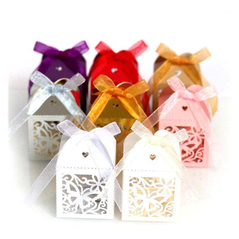 

Wedding Creative Packaging Gift Box Butterfly Laser Hollow Wedding Candy Box Chocolate Carton 50pcs Flower Rainbow Bag 5Z1