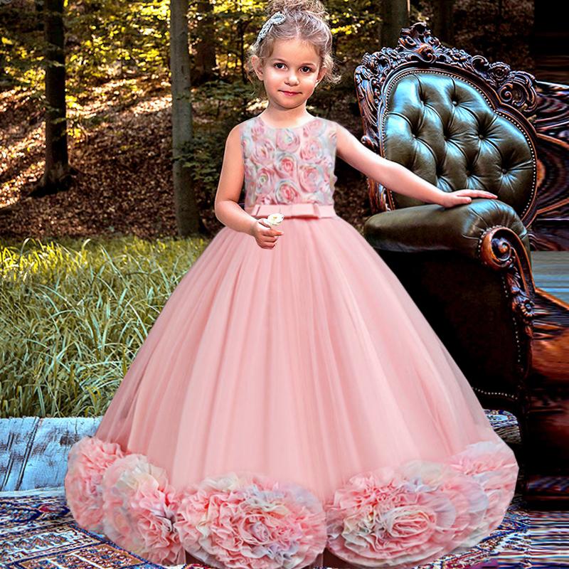 

Girl's Dresses High-End Girl Dress Petal Princess Long Formal First Communion Children Party Elegant Kids For Wedding Birthday, Red;yellow