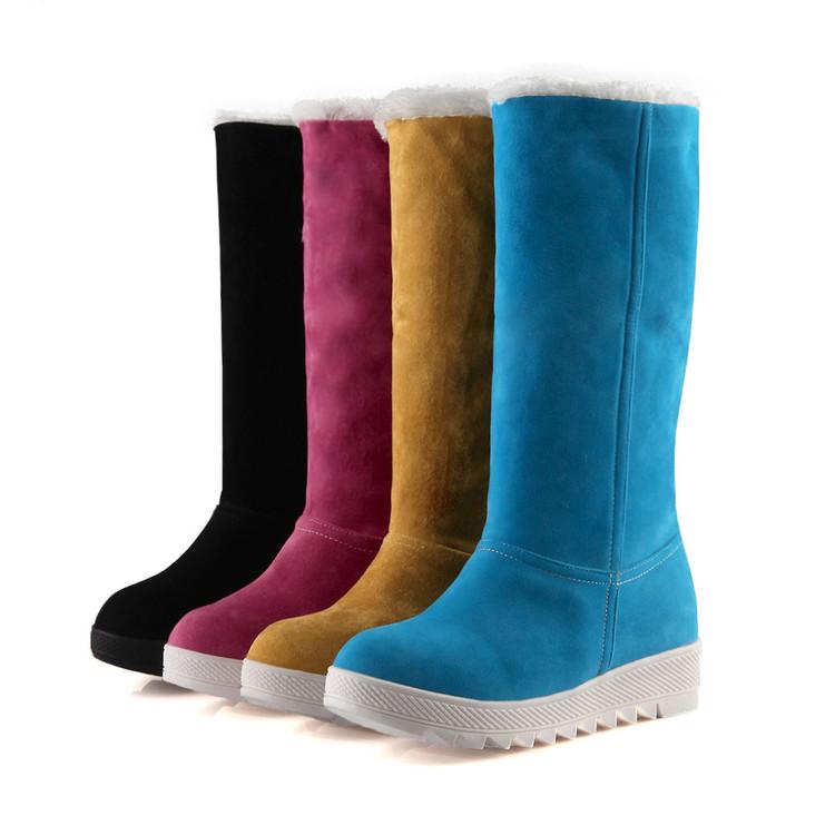 

2020 Winter Boots Big Size 34-43 Women's Shoes Gladiator Winter Snow Boots Fashion High Long Low Heel Marti Ladieskeep Warm 583, Black