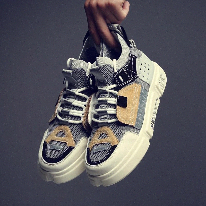 

New 2019 Spring Fashion Men Casual Shoes Leather Platform Chunky Shoes Men Sneakers Zapatos De Hombre Tenis Masculin Sneakers #5b2q