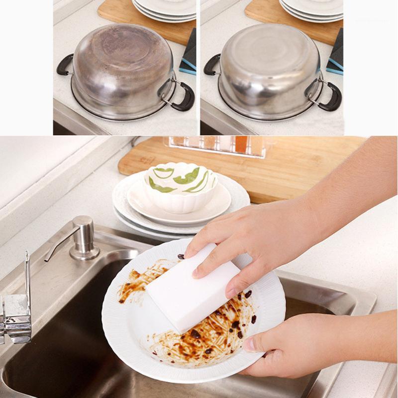 

White Magic Sponge Brush Kitchen Washing Cleaning Kitchen Cleaner Bathroom Tool Dish Washing Sponge Magic Eraser p251