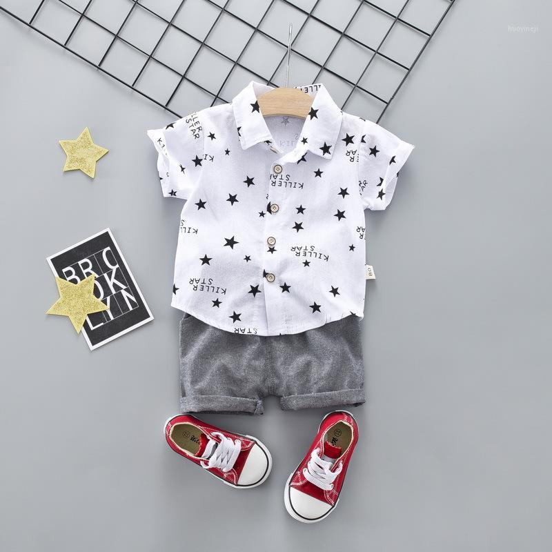 

Baby Boy White Shirt Star Letter Suit Clothing Short Sleeve Shirt Boys Suit for Kids Clothes Boys Blouse Children 1-4 Years1, Blue