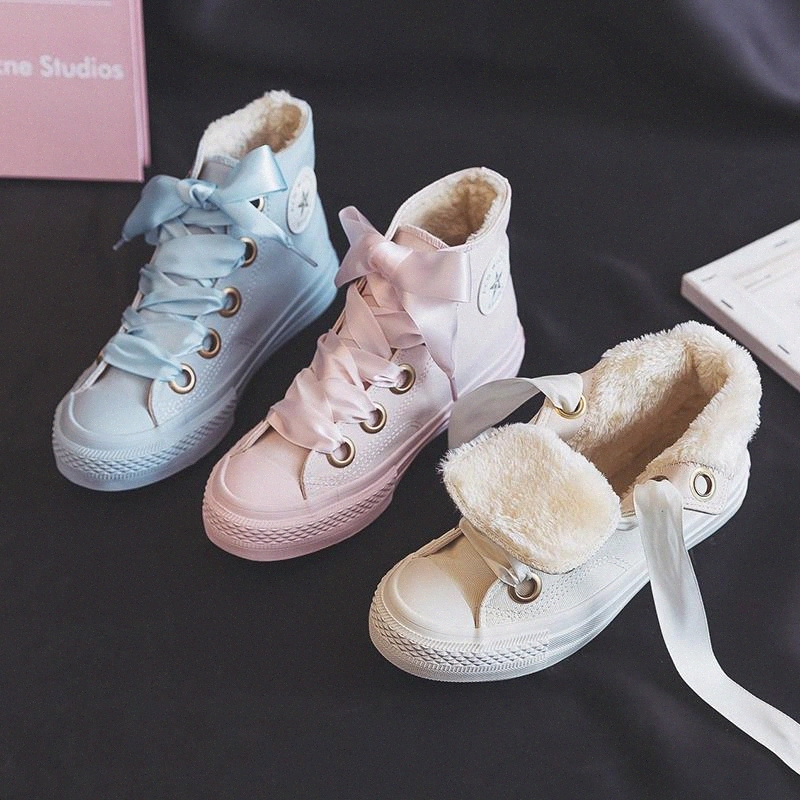 

Fashion Canvas Shoes Women 2020 New Winter Warm Plush High-top Ladies Sneakers High Quality Wild Casual Flat Female Shoes Color #8a0H