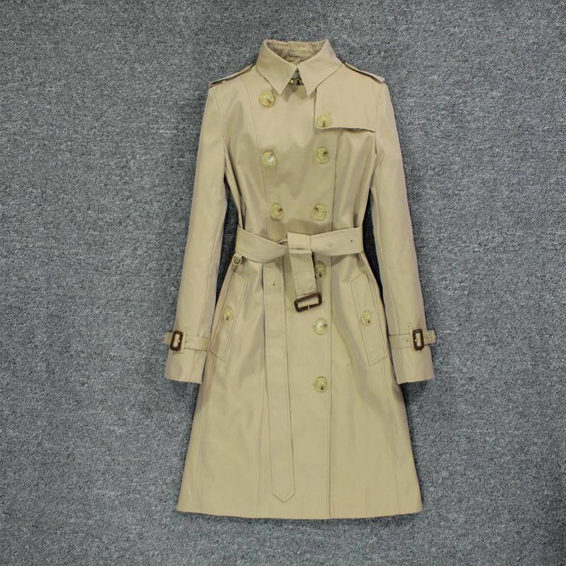 

British style 2020 popular new women' windbreaker, black slim coat over knee