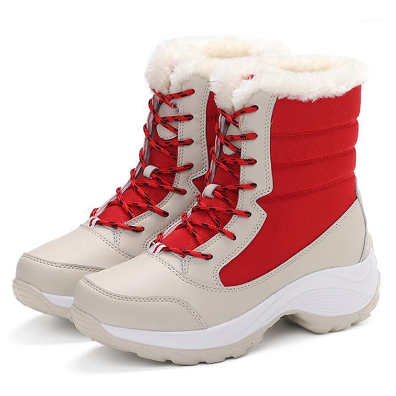 

women boots Waterproof Winter Shoes Women Snow Boots Platform Warm Plush Ankle Winter Thick Fur Female Shoes Rubber1, Black
