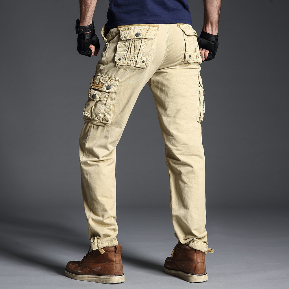 

2021 Luyzjzen Style Cargo Cotton Work Large Multi-pocket Solid New Arrival of Men Long Pants 51 2SSJ, Haji