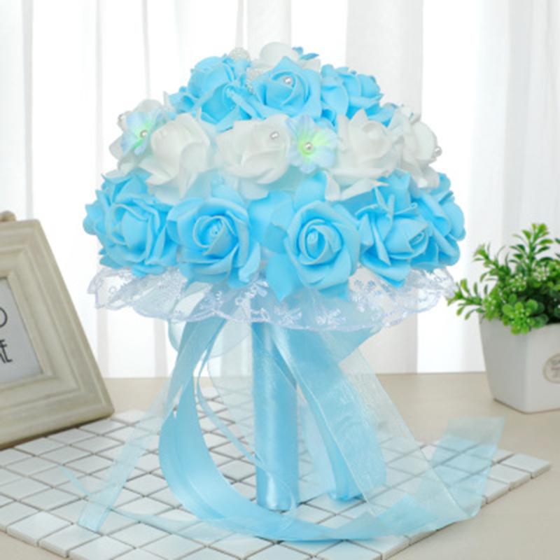 

Artificial Artificial Flower Bouquet Rose Flower Bouquet Wedding Bridal, Red
