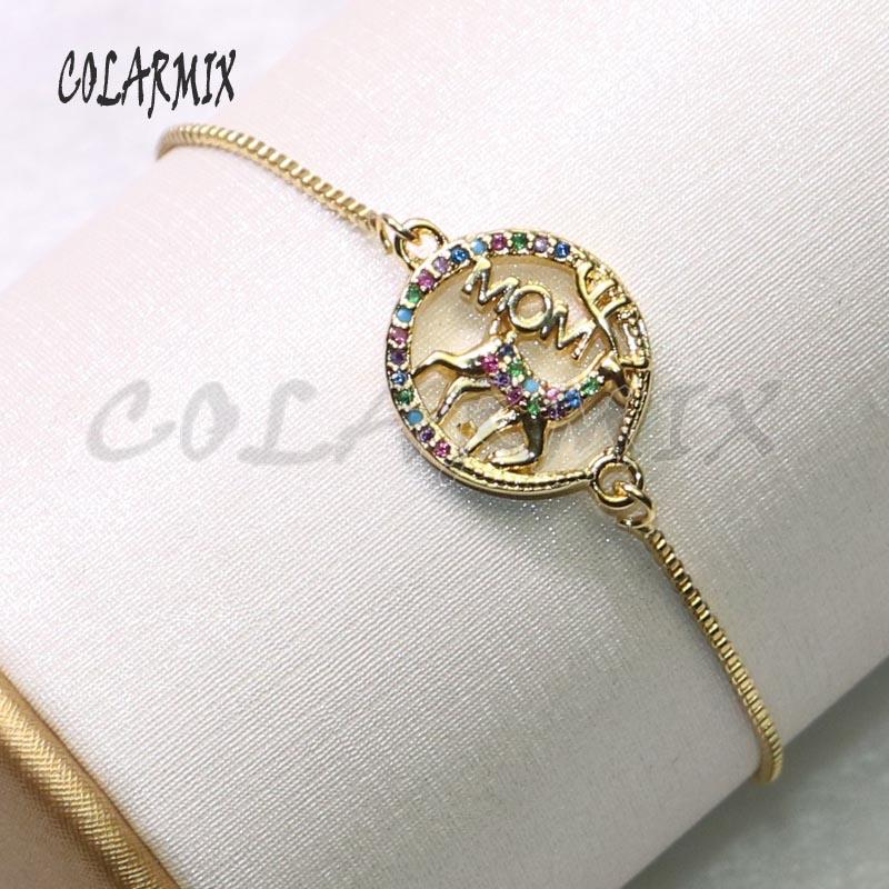 

12Pcs High quality Round shape charms bracelet colorful zircon charms jewelry Bracelet fashion jewelry gift for lady 9242