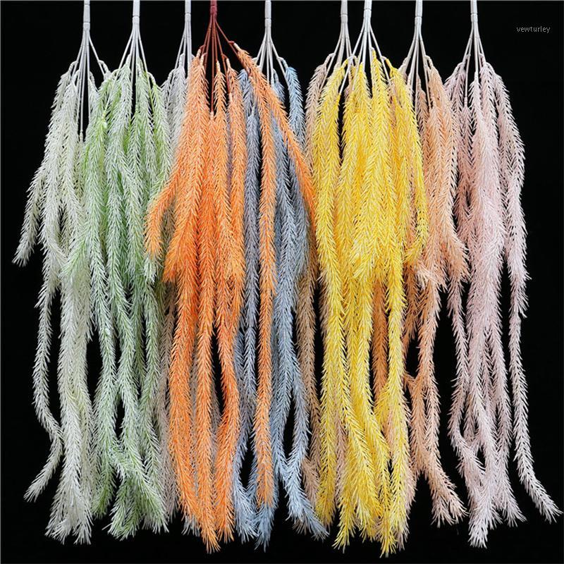 

88cm Artificial plants pine needle wall hanging rattan plastic flowers for decoration vine home wedding decor fake plants flores1, Green