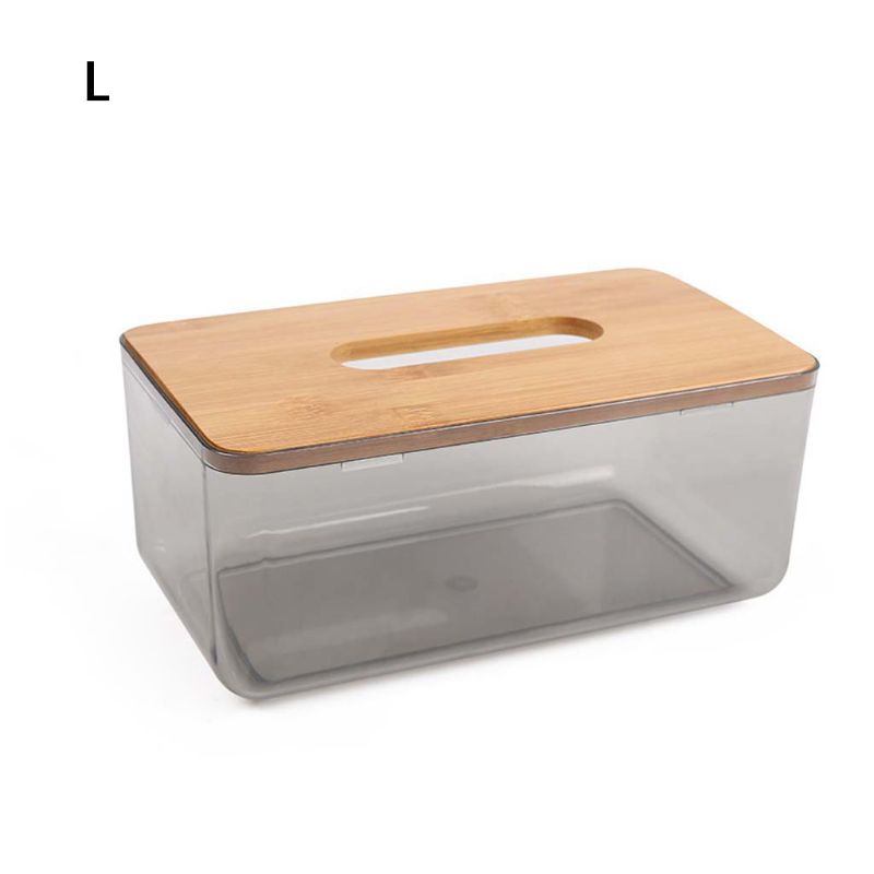 

Bamboo Wooden Cover Plastic Tissue Box Paper Holder Dispenser Storage Case Home