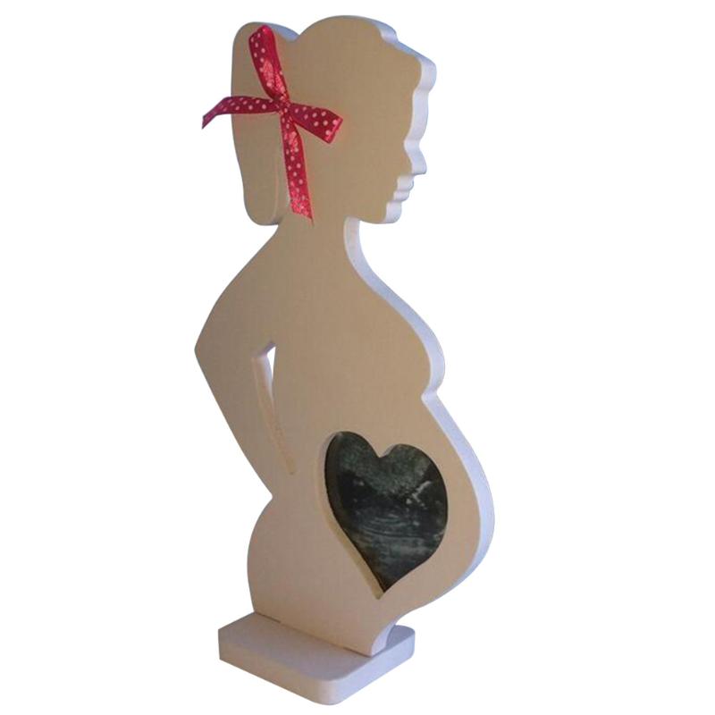 

Crafts Couple Pictures Home Photo Frame Table Standing Pregnant Women With Ribbon Wedding Supplies Bedroom Decoration Wooden