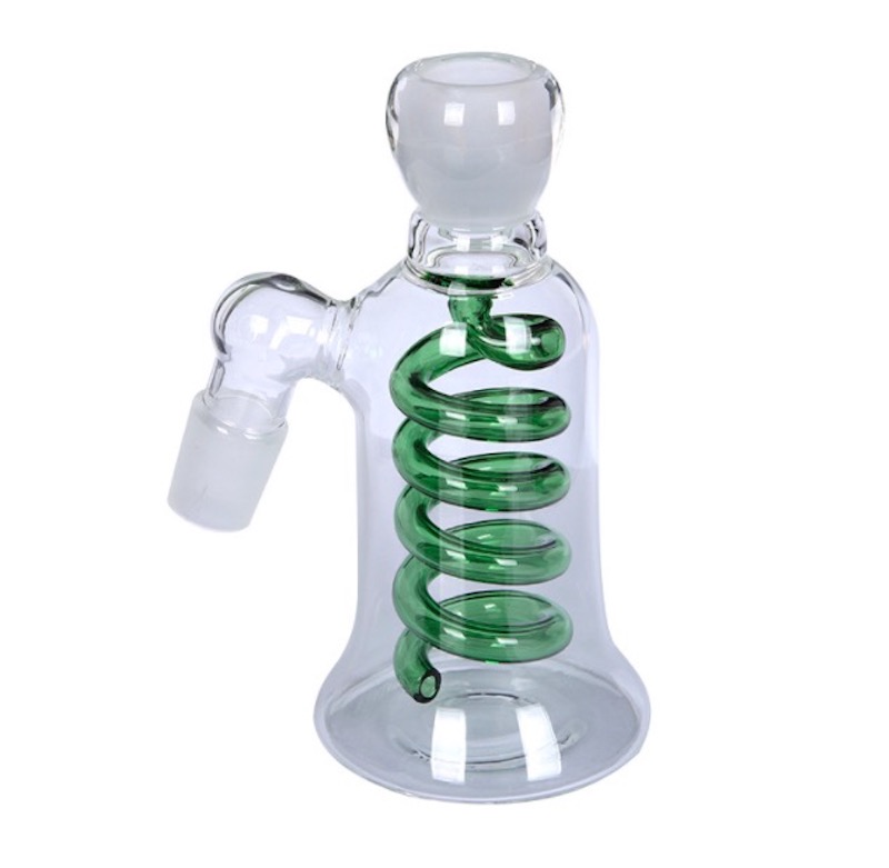 

High quality Green Glass Ash catcher for bongs 14mm glass ashcatcher bubbler Bong for water dab Oil rigs