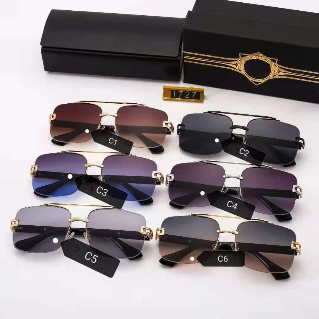 

NEW European and American foreign trade high-grade metal DT sunglasses square edging cross-border explosions sunglasses 1727, White;black