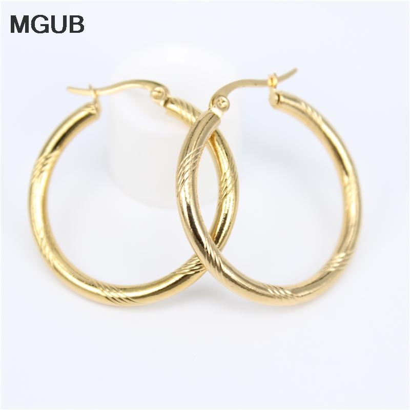 

Diameter 20-50MM Circle Small Hoop Earrings With Gold Color Simple Earring For Women Stainless Steel Jewelryy LH819
