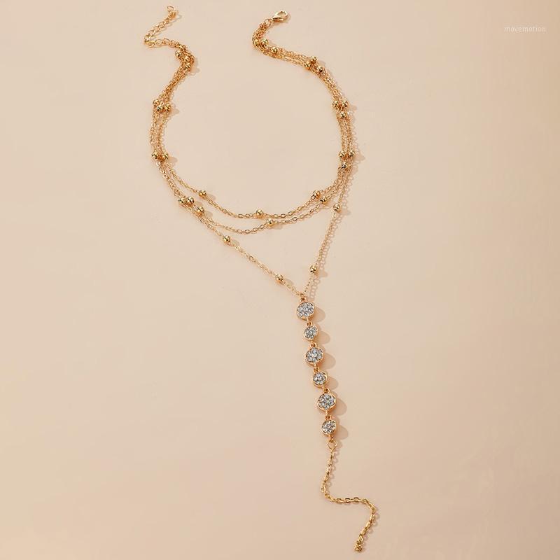 

Trendy Tassel Chain Choker Necklace for Women Multilayer Rhinestone Charm Necklaces Collares Fashion Jewelry 142911