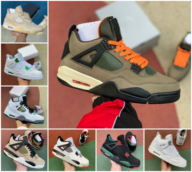 

New Jumpman 4 White Cement Mens Basketball Shoes 4s UNDEFEATED X Travis Scotts Rasta Raptors What the Sail Retroes bred Designer Sneakers, Shoes 016