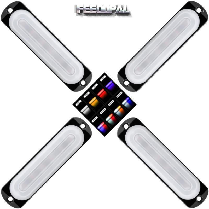 

Emergency Lights FEEDOPAL 4PCS 6LED 12V-24V Amber White Red Blue Flashing Side Marker Warninglight Signal Grille Lamp For Truck Trailers
