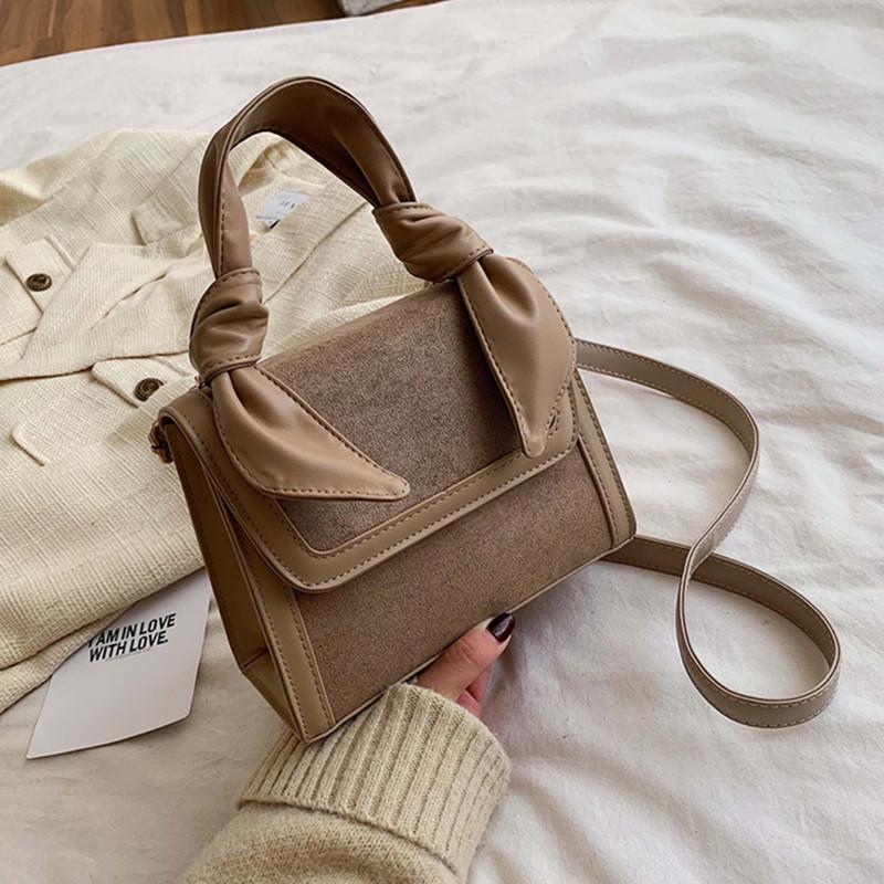 

Shoulder Bags Vintage Small Crossbody For Women 2021 Fashion Nubuck Leather Totes Bag Handbags And Purses Handbag Sac, Black