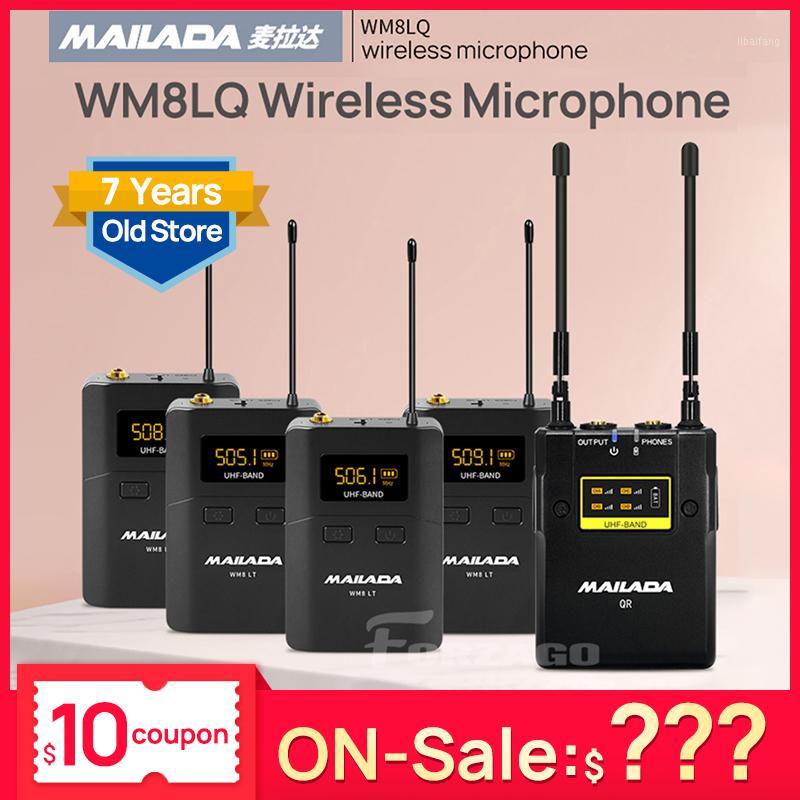 

WM8LQ UHF Wireless Lavalier Lapel Microphone 4 Transmitters 1 Receiver kit Condenser Mic for DSLR Canon Nikon Sony Camera1
