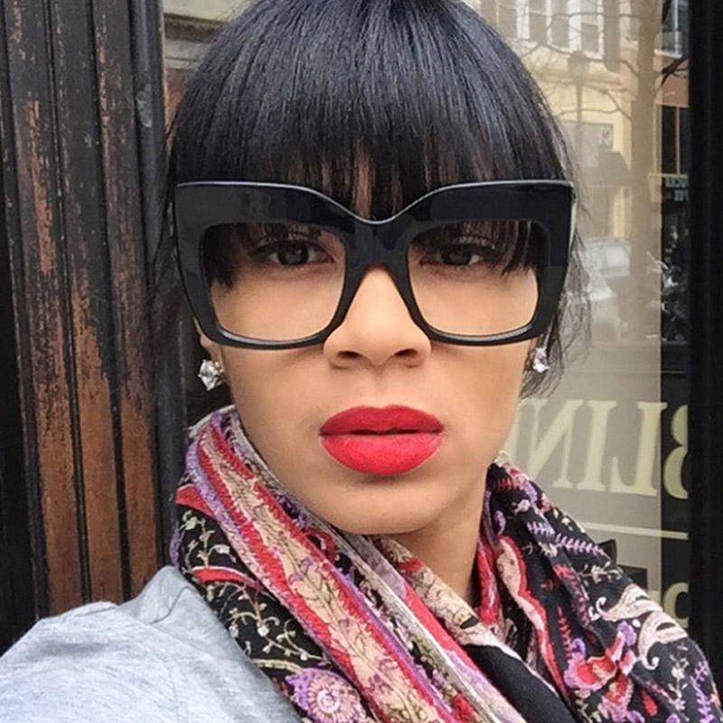

2020 Famous Celebrity Italy Brand Designer Kim Big Frame Square Sunglasses Women Vintage Flat Top Cat Eye Sun Glasses For Female