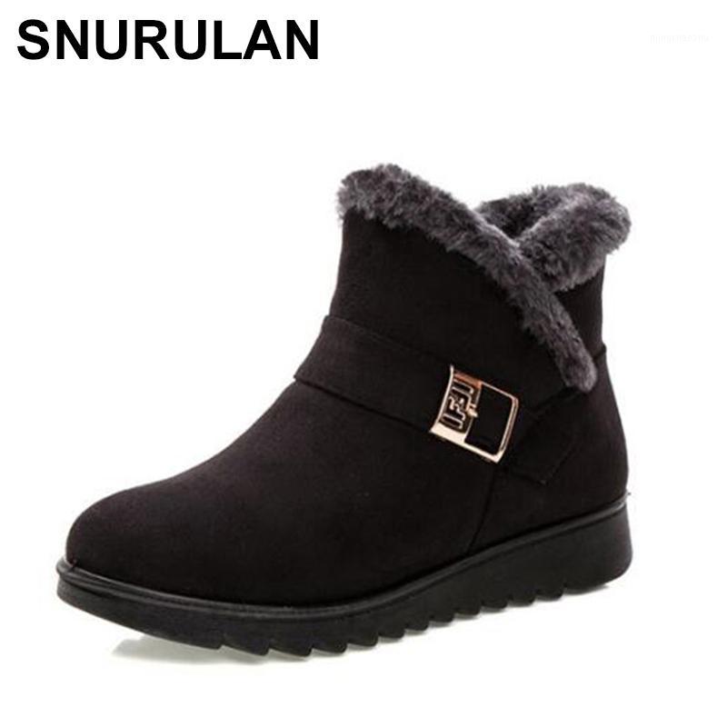 

SNURULAN 2020 New Women's Warm Ankle Boots, Winter Women's Waterproof Antiskid Faux Fur Ankle Boots, Warm Fur Shoes1, Black