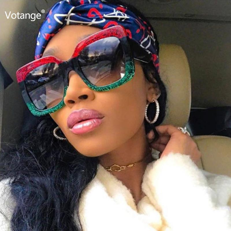 

Votange Oversized Square Sunglasses Women Big Sun Glasses Frame UV400 Vintage Retro Ladies Gradien gafas de sol mujerE060