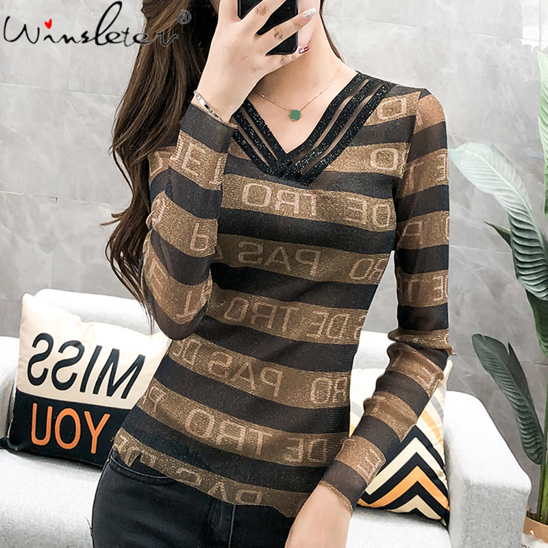 

Summer Fashion Women's T Shirt Letter Print Long Sleeve T Shirt Womens Clothing Trend Casual Slim Fit Thin Top Tees T07624B 201125, Red tshirt