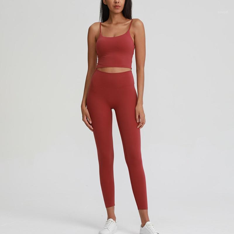 

2 piece Yoga Set For Women Fitness Gym Clothing Sexy Workout Sport Set Yoga Vest + High Waist Leggings Active Wear Gym Suit1, Red