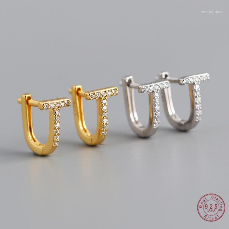 

925 Sterling Silver Punk Simple Pavé Crystal Mini Letter T Stud Earrings For Women Party Bar Jewelry Accessories Friendship Gift1